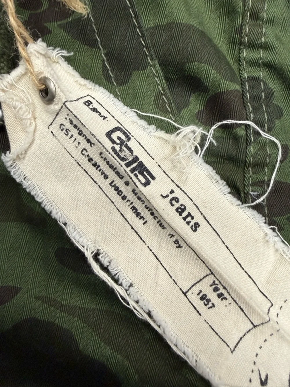 GS115 Men's Camo Cargo Shorts-Olive Green-NWT Size 34 - Picture 11 of 11